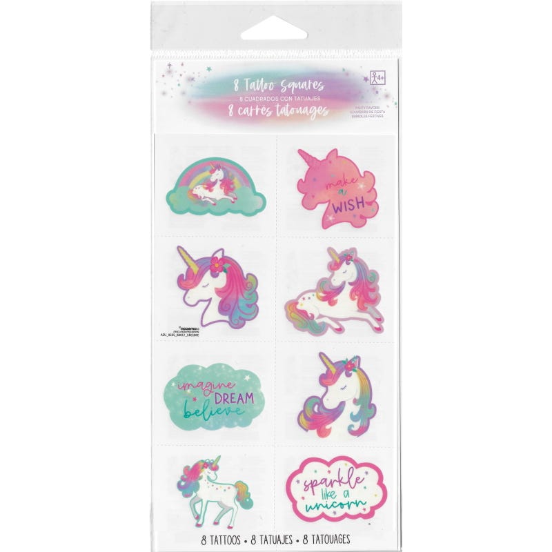 Enchanted Unicorn Tattoos (Pack of 8)