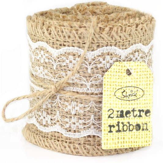 Lace Hessian Ribbon