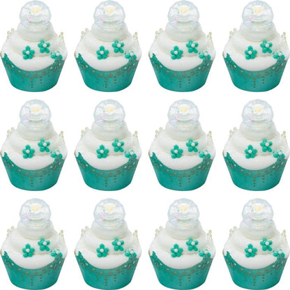 Iridescent Diamond Cupcake Rings (Pack of 12)