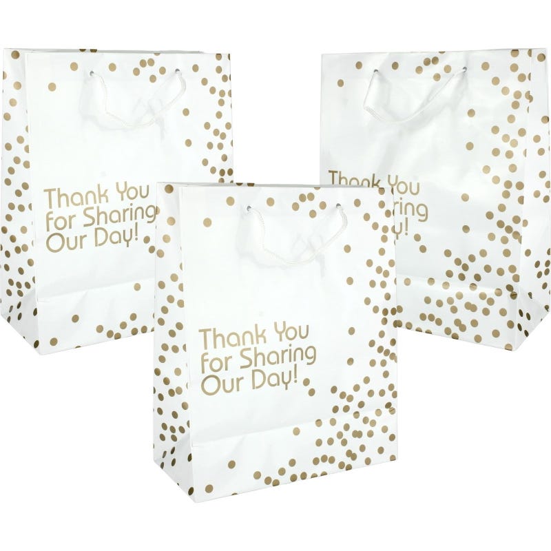 Thank You For Sharing Our Day Gift Bags 22cm (Pack of 12)