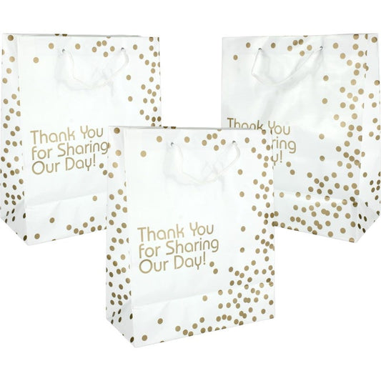 Thank You For Sharing Our Day Gift Bags 22cm (Pack of 12)