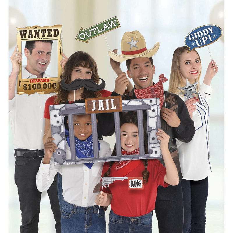 Western Jumbo Photo Booth Prop Kit (Pack of 12)