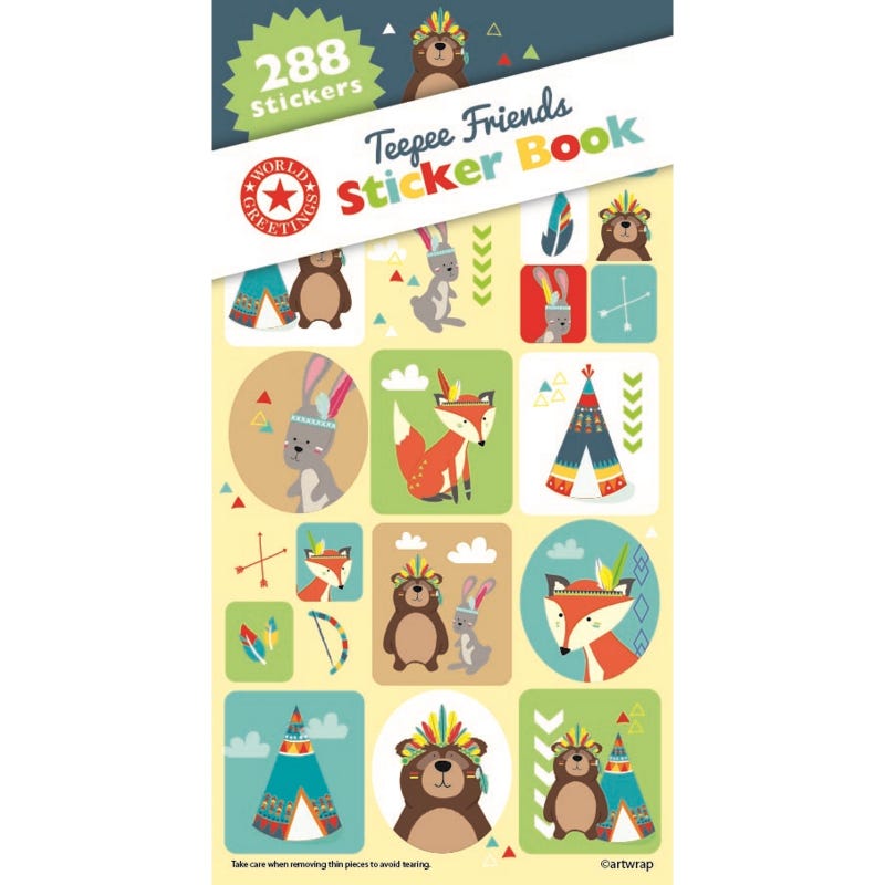 Teepee Friends Sticker Book (12 Sheets)