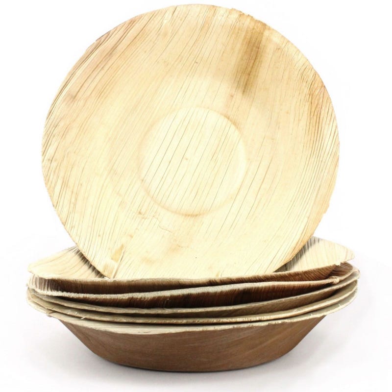 Natural Palm Leaf Bowls (Pack of 6)