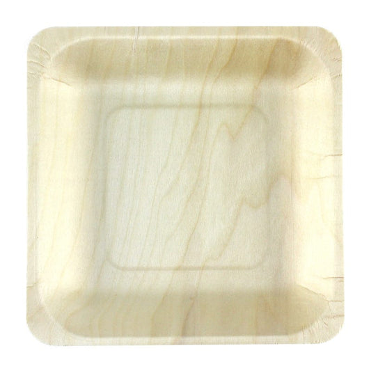 Small Square Wooden Plates (Pack of 10)