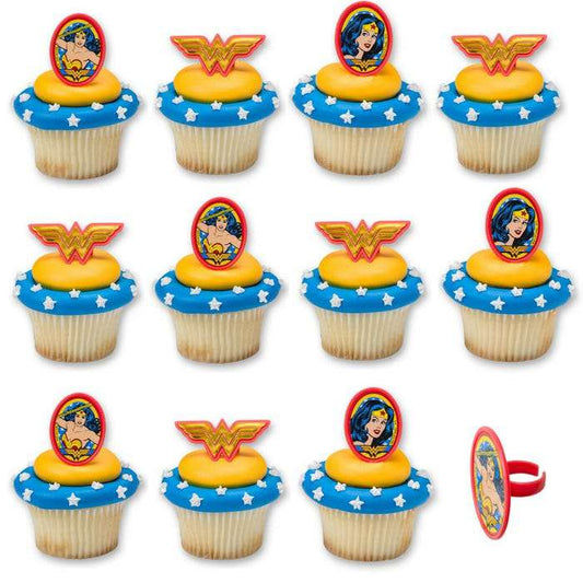 Wonder Woman Amazing Amazon Cupcake Rings (Pack of 12)